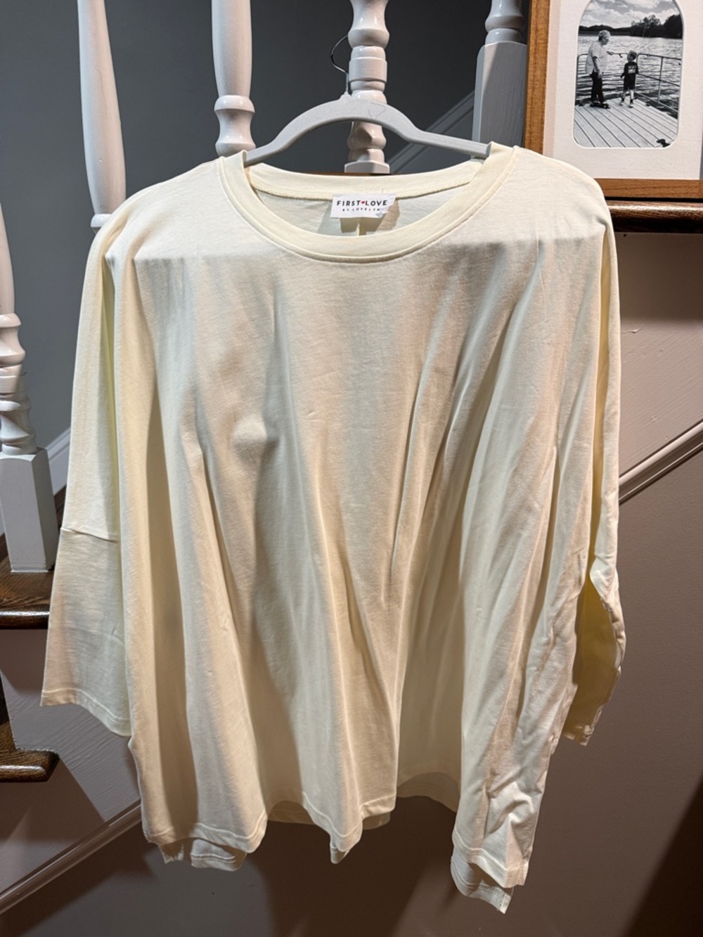 First Love Cream Oversized Long Sleeve Tee 100% cotton